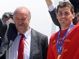 Vicente Del Bosque e Iker Casillas. Afp