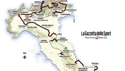 Un dettaglio della planimetria complessiva del Giro 2017