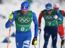 Francesco De Fabiani, 24 anni, ha chiuso ventesimo la skiathlon e settimo la staffetta 4x10 km. Afp