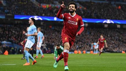 Mohamed Salah esulta dopo il gol che chiude il discorso qualificazione. Getty