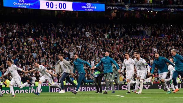 La festa del Real a fine gara. Afp La festa del Real a fine gara. Afp