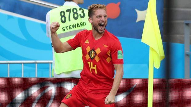 L'esultanza di Dries Mertens. Epa L'esultanza di Dries Mertens. Epa