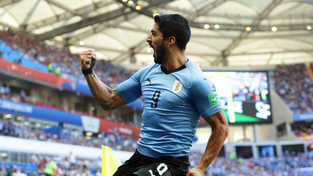 Luis Suarez esulta dopo il gol. Epa Luis Suarez esulta dopo il gol. Epa