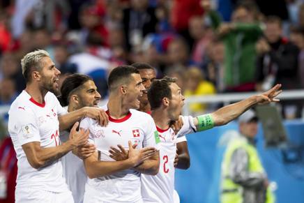 L'esultanza degli svizzeri dopo l'1-1. Epa L'esultanza degli svizzeri dopo l'1-1. Epa