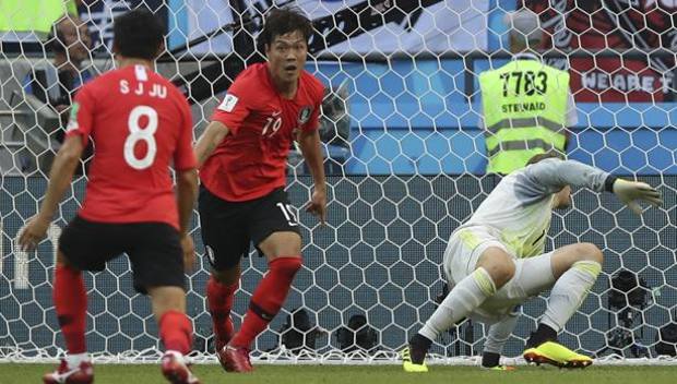 Kim esulta dopo l'1-0. Ap Kim esulta dopo l'1-0. Ap
