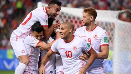 La Tunisia festeggia la rimonta con Panama. Getty La Tunisia festeggia la rimonta con Panama. Getty