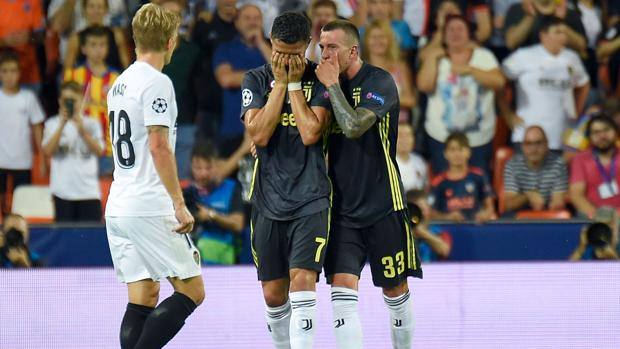La disperazione di Cristiano Ronaldo per lâespulsione. Ansa