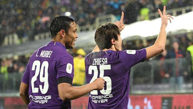 L’esultanza di Federico Chiesa e Luis Muriel. Ansa L’esultanza di Federico Chiesa e Luis Muriel. Ansa