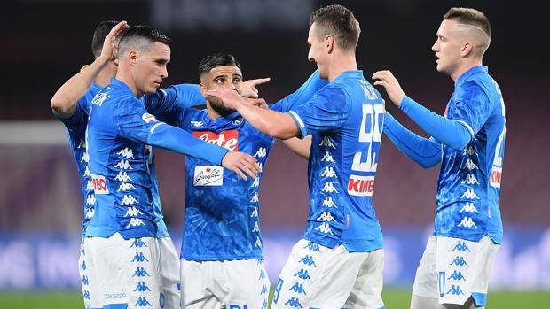 L'esultanza dei giocatori del Napoli. Getty L'esultanza dei giocatori del Napoli. Getty