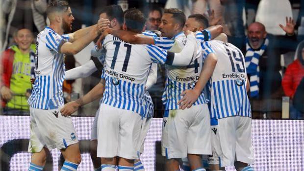 L'esultanza della Spal. Ansa L'esultanza della Spal. Ansa