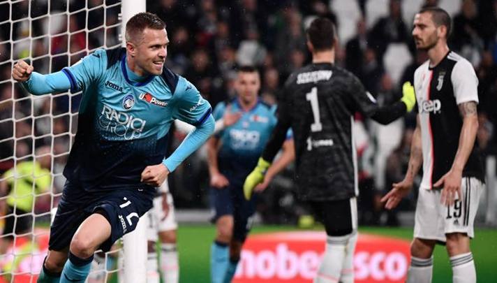 La gioia di Josip Ilicic. Ansa La gioia di Josip Ilicic. Ansa