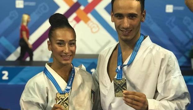 Terryana e Francesco D'Onofrio, fratelli d'oro rispettivamente nel kata e nel kumite -67 kg 