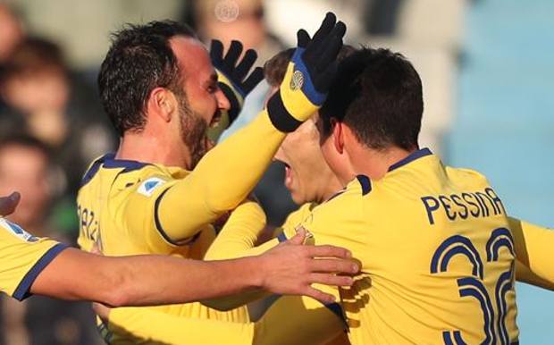 L'esultanza di Pazzini per il gol dell'1-0. Getty Images 