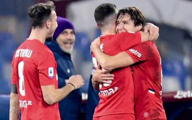 Chiesa festeggia il suo gol. Ansa Chiesa festeggia il suo gol. Ansa