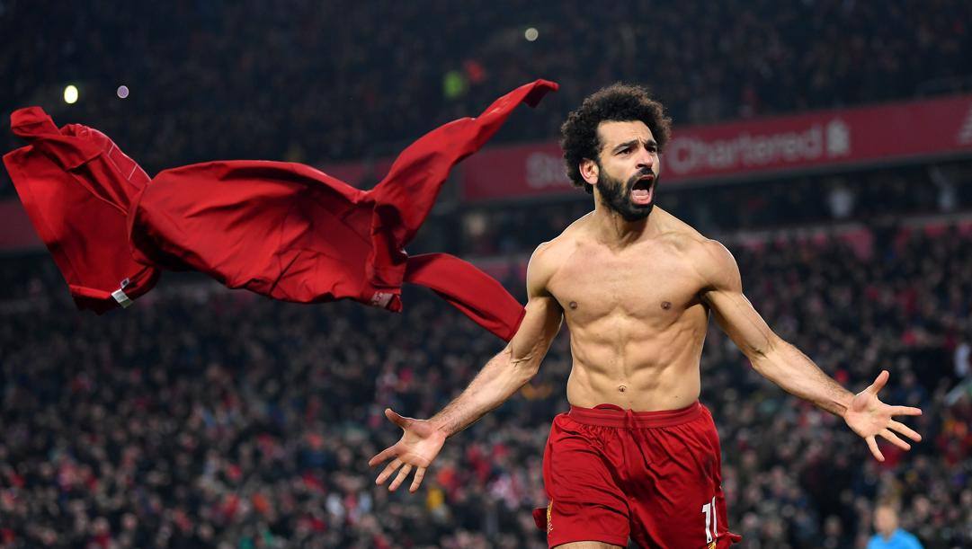 La gioia di Mohamed Salah dopo il gol del 2-0 finale. Getty Images 