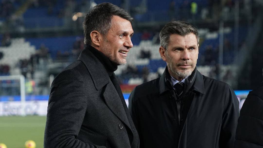Paolo Maldini, 51 anni, con Zvonimir Boban, 51. Lapresse 