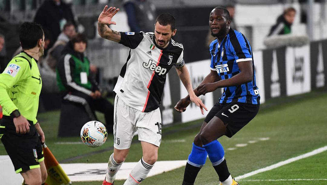 Bonucci e Lukaku in Juve-Inter giocata a porte chiuse. (Afp) 