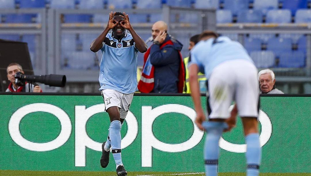 Bobby Adekanye, 21 anni, festeggia dopo il gol alla Spal. Ansa 