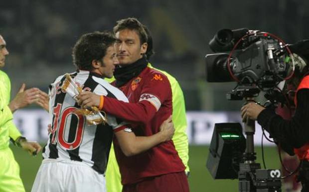 Del Piero e Totti, rivali ma amici. LaPresse 