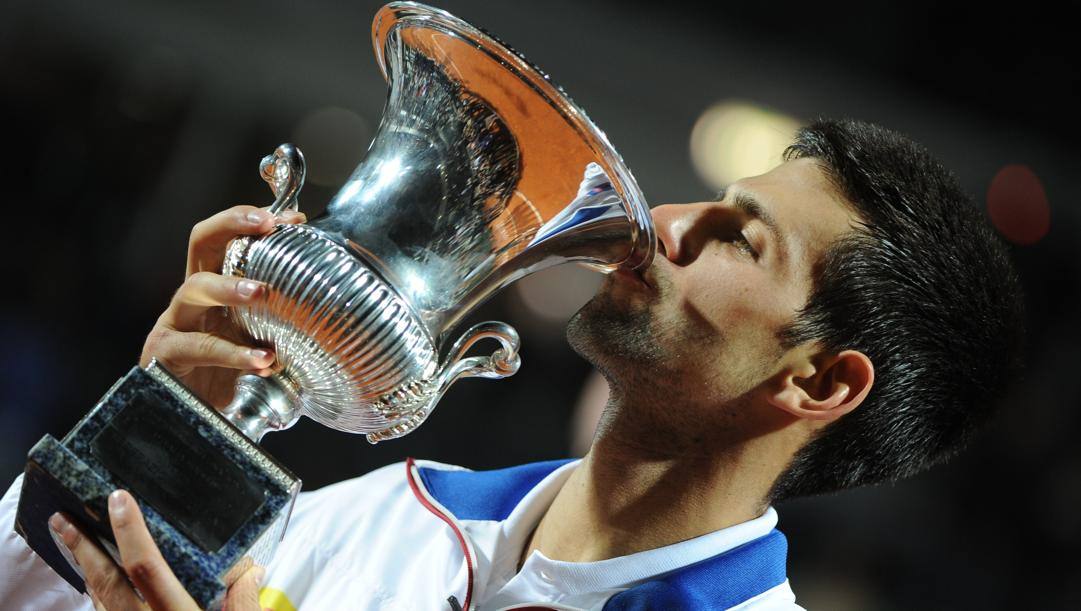 Nole Djokovic festeggia il successo a Roma 2011. Afp 