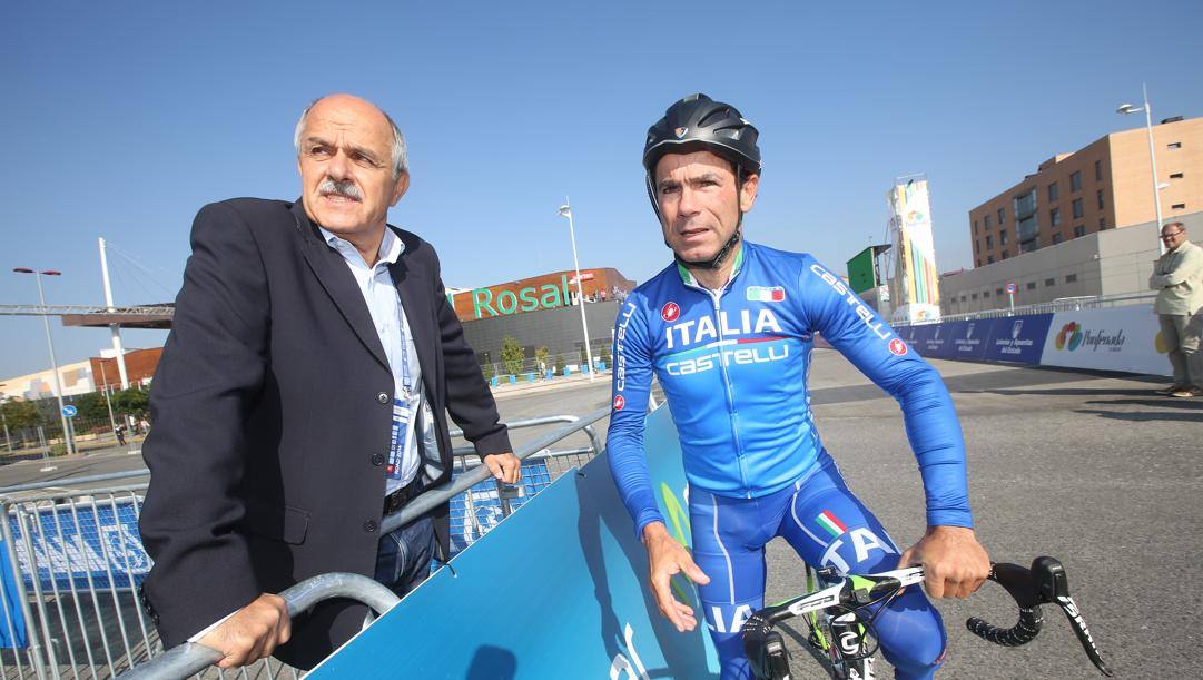 Davide Cassani, c.t. della Nazionale italiana di ciclismo. Bettini 
