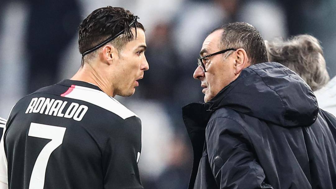 Cristiano Ronaldo e Maurizio Sarri: scintille Afp 