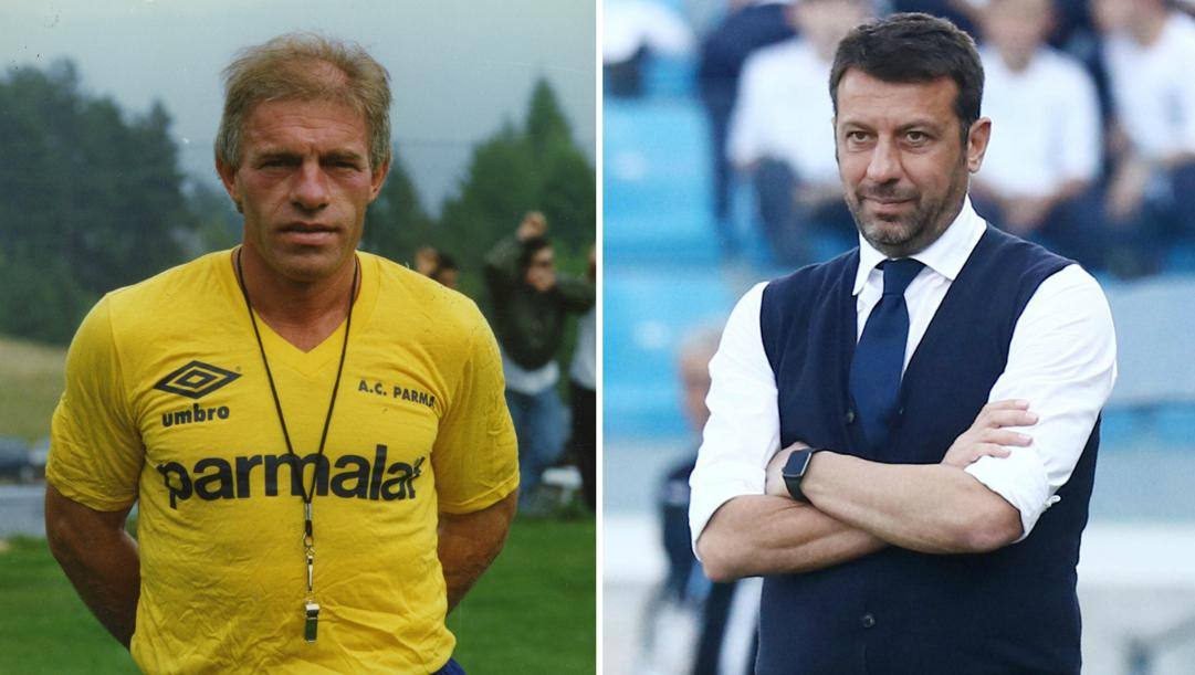 Nevio Scala, allenatore del Parma dall'89 al '96, e Roberto D'Aversa, sulla panchina gialloblù dal 2016 