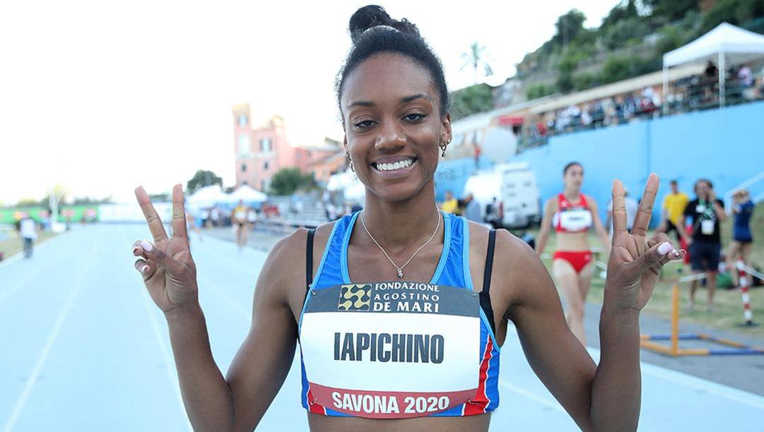 Larissa Iapichino dopo il 6.80 saltato giovedì a Savona. Ansa 