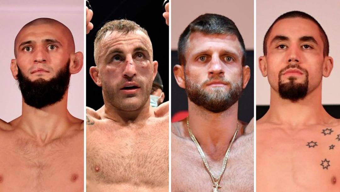 Quattro tra i protagonisti della Fight island: Chimaev, Volkanovski, Kattar e Whittaker 