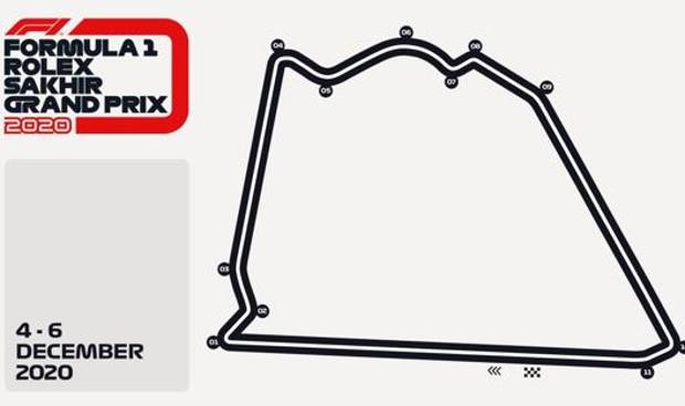 Il tracciato di Sakhir per la gara del 6 dicembre 