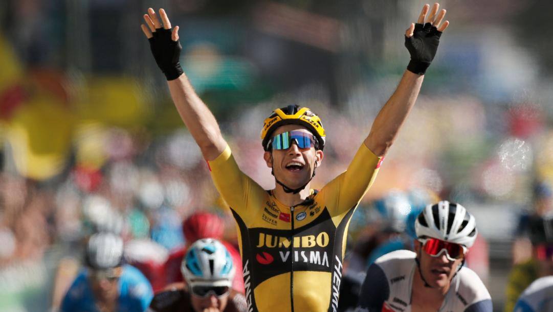 Van Aert, vincitore della tappa di ieri al Tour de France 
