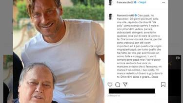 Totti, la lettera per papà Enzo: