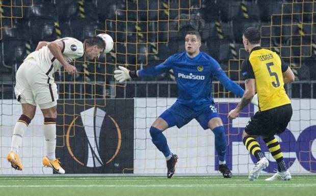 Il gol del 2-1 di Kumbulla. Epa Il gol del 2-1 di Kumbulla. Epa