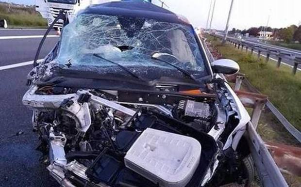 La Porsche distrutta di Ninkovic 