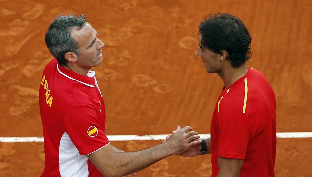 Alex Corretja e Rafa Nadal in Coppa Davis 