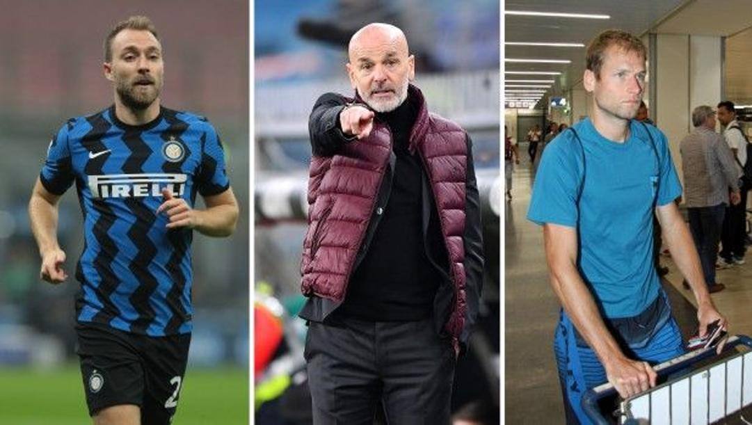 Christian Eriksen, 28 anni, all'Inter dal gennaio 2020;  Stefano Pioli (55), tecnico del Milan dall'ottobre 2019;  Alex Schwazer (35)  