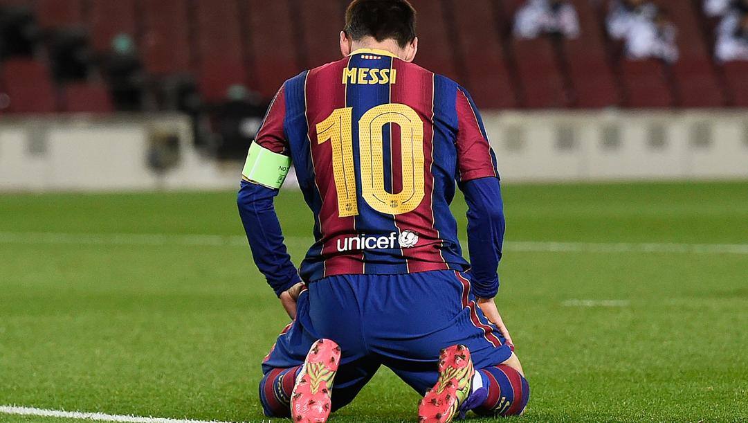 Messi e il Barcellona in ginocchio. Afp 