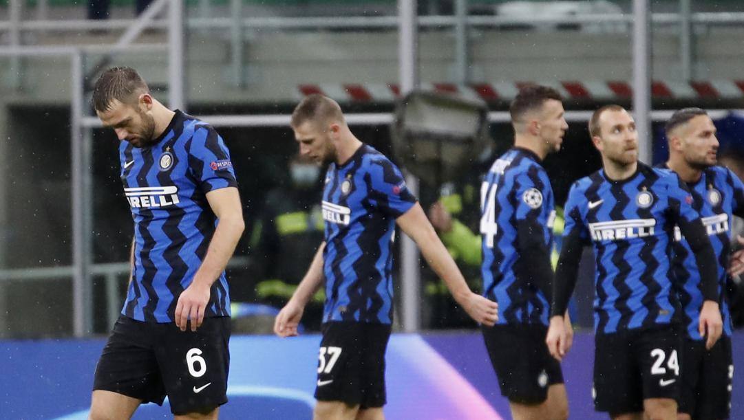 La delusione dell'Inter dopo l'eliminazione in Champions. Ap 