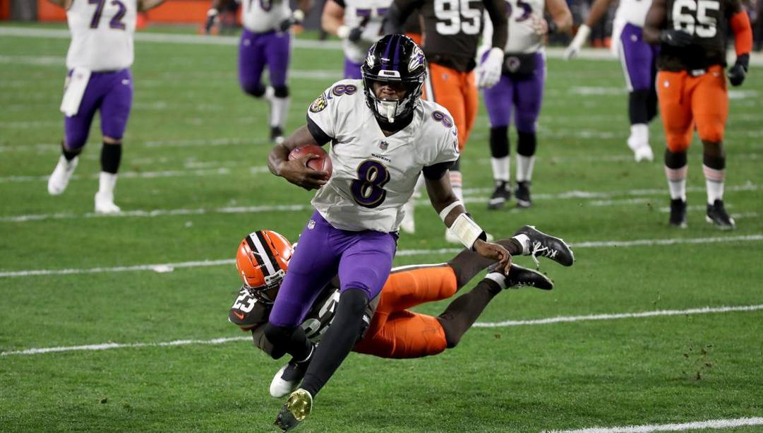 Lamar Jackson, qb dei Baltimore Ravens. Afp 