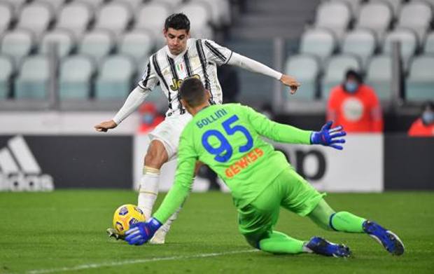 Una parata di Gollini su Morata. Getty Una parata di Gollini su Morata. Getty