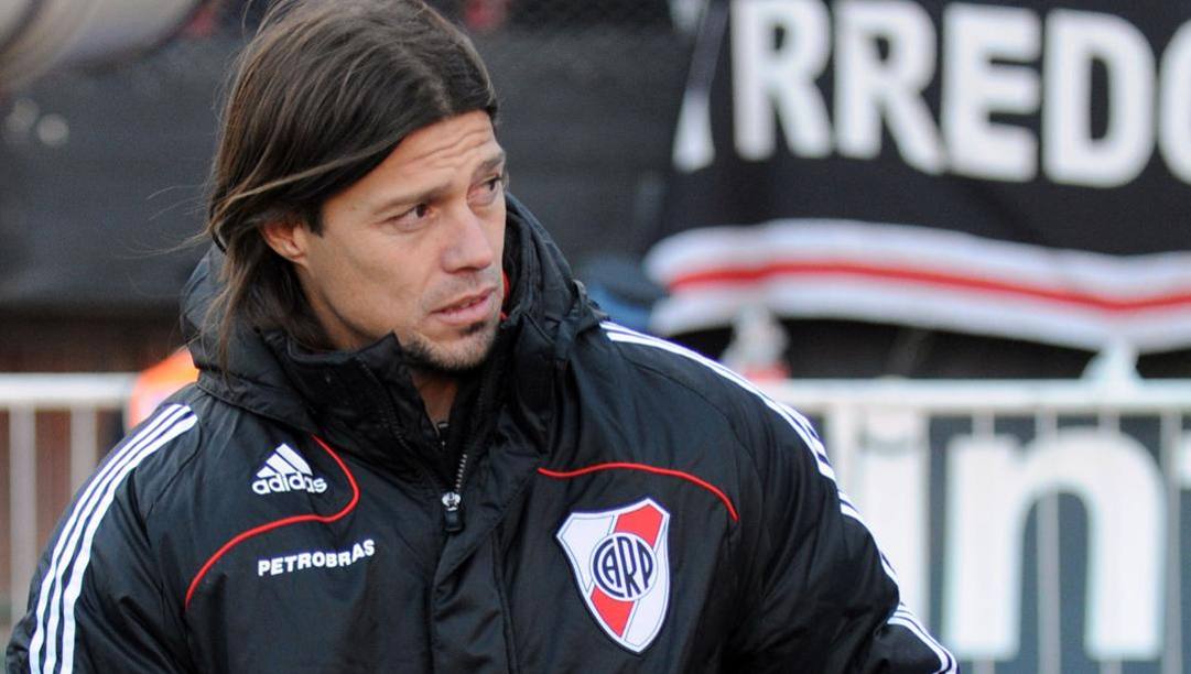 Matias Almeyda, qui sulla panchina del River Plate. Afp 