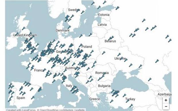 Localizzazione della fabbriche del comparto auto in Europa (fonte Acea) Localizzazione della fabbriche del comparto auto in Europa (fonte Acea)