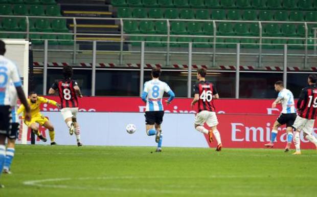 Il destro vincente di Matteo Politano. Ansa Il destro vincente di Matteo Politano. Ansa