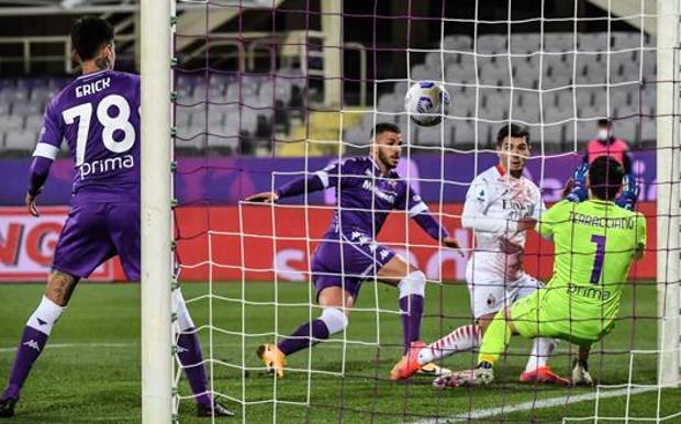Il gol di Brahim Diaz per il 2-2 rossonero. Afp Il gol di Brahim Diaz per il 2-2 rossonero. Afp