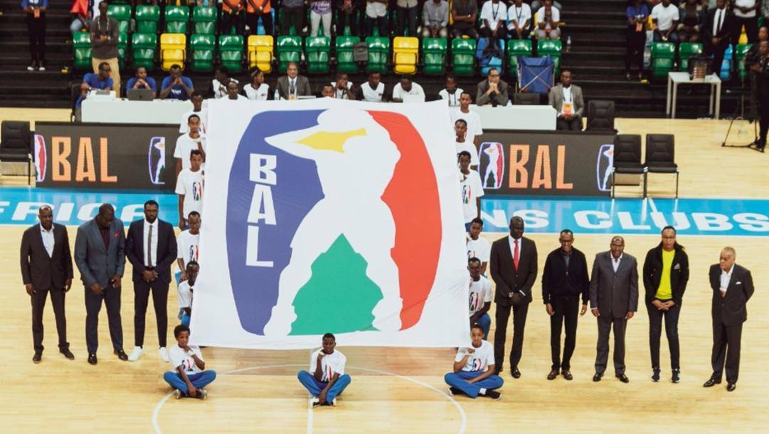 Il logo della Bal, rivelato nel dicembre 2019 alla Kigali Arena in Ruanda.  