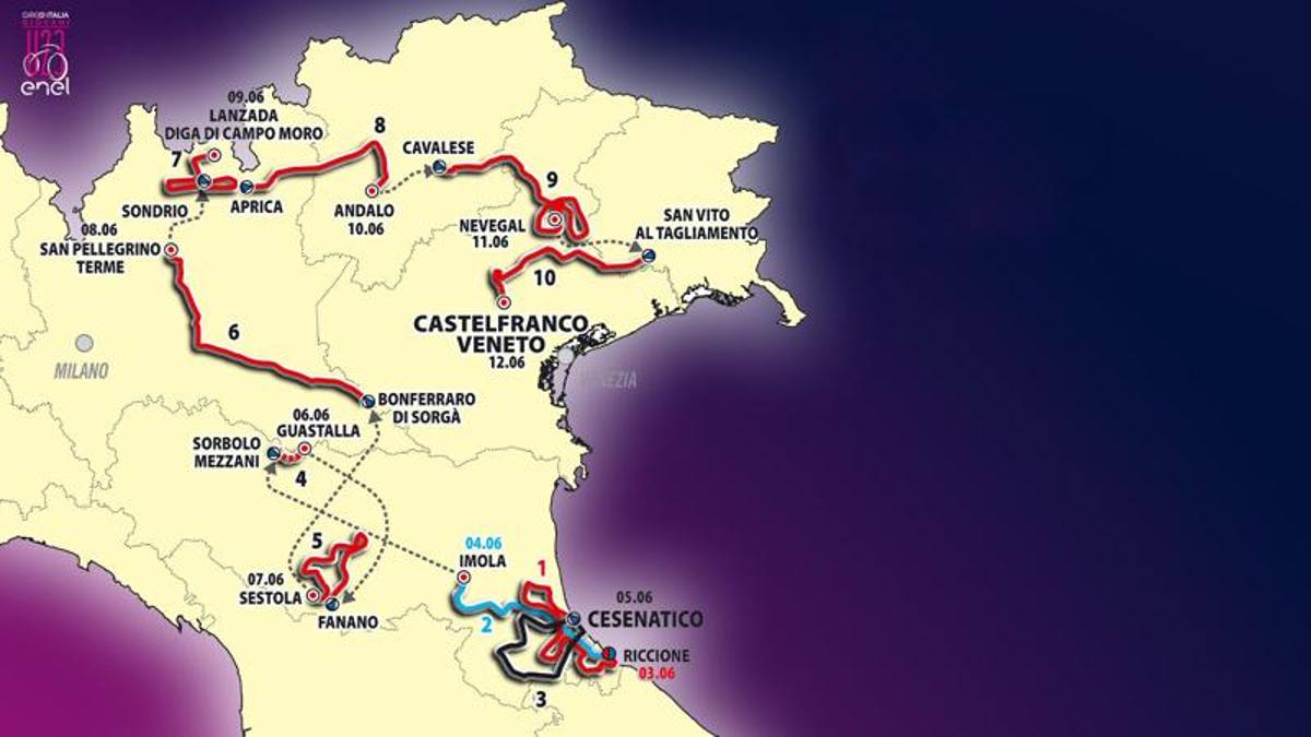 Da Cesenatico a Castelfranco Veneto ecco il nuovo Giro d’Italia Under 23