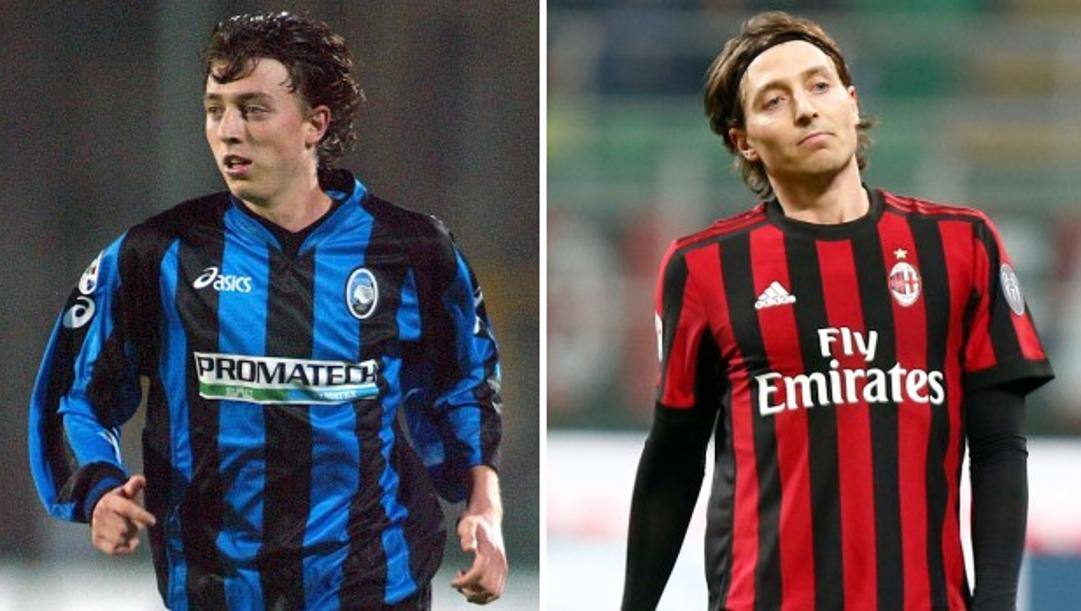 Riccardo Montolivo in maglia Atalanta, e in maglia Milan (LAPRESSE) 