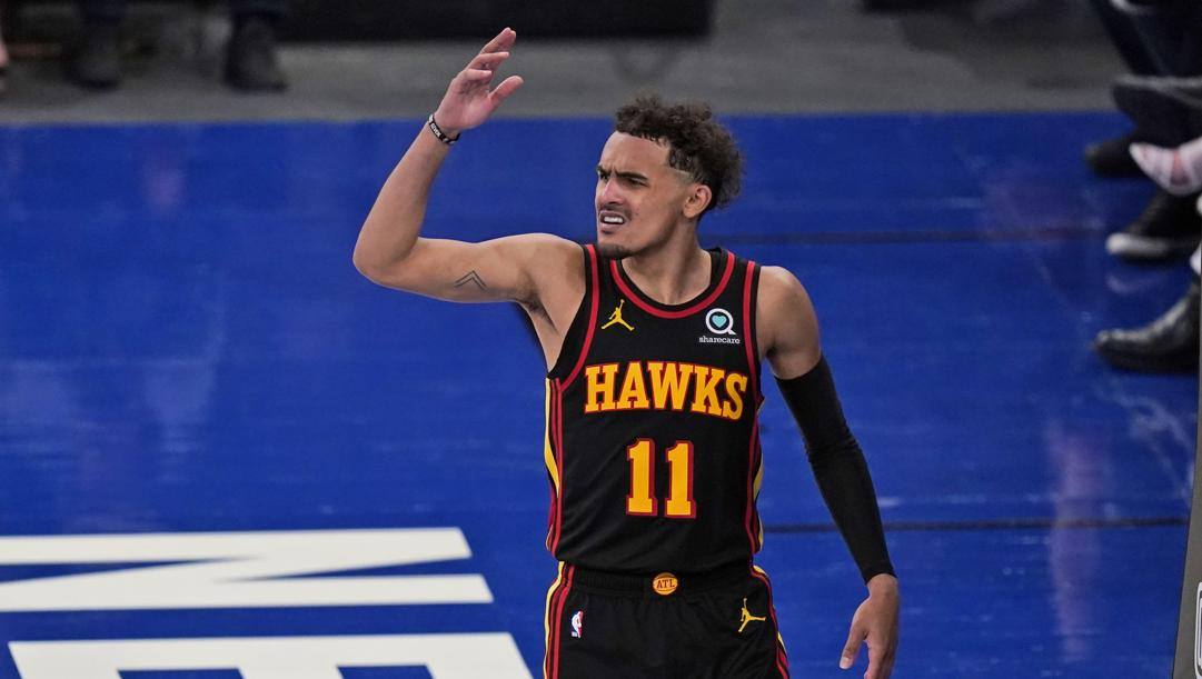 Trae Young, 22 anni, ha giocato la prima partita playoff della carriera in gara-1 tra i suoi Hawks e i Knicks. Ap 