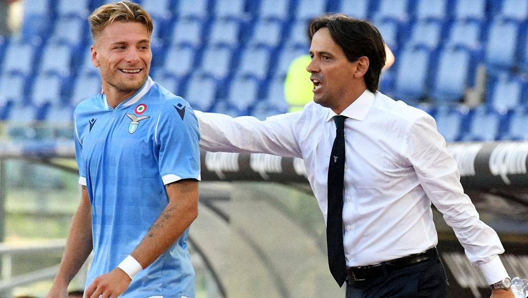 Ciro Immobile (31 anni) e Simone Inzaghi (45) alla Lazio. Getty 