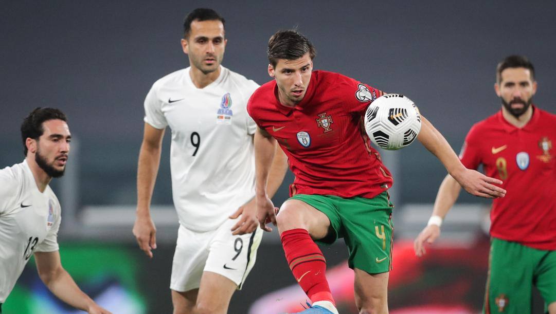 Ruben Dias, 24 anni, contro l'Azerbaigian. Afp 